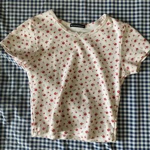 brandy melville red floral top